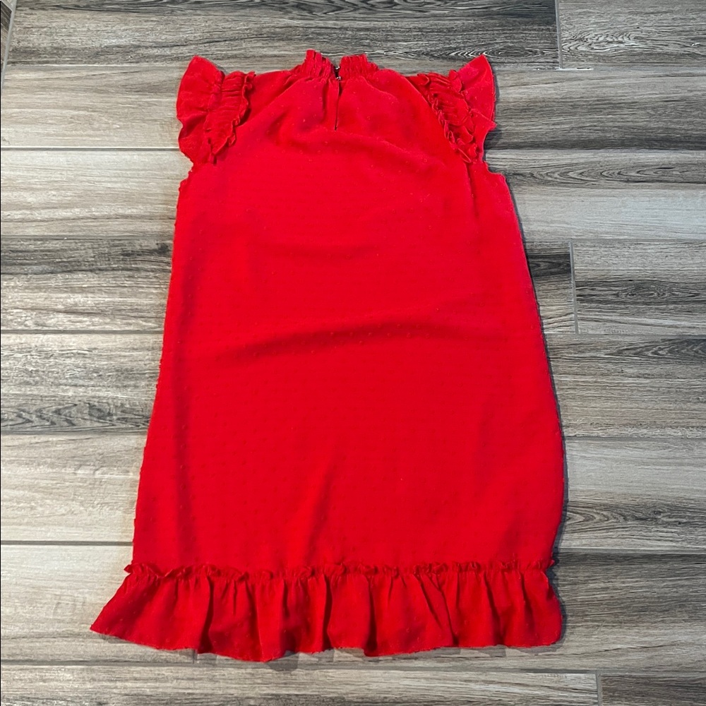 CeCe Vibrant Red Ruffle Dress - Picture 7 of 9